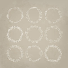 Vector floral wreaths collection .