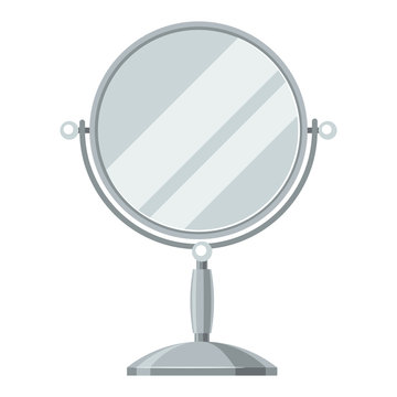 Mirror for make up. Illustration of object on white background in flat design style