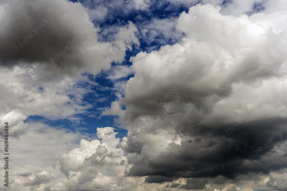 Wall mural overcast weather with cumulus clouds