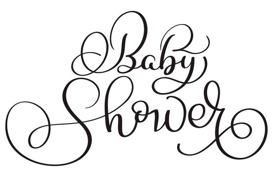 baby shower text on white background. Hand drawn Calligraphy lettering Vector illustration EPS10