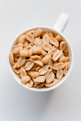 Salty peanuts, top view