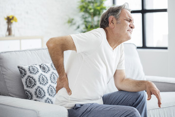 Old man with back pain