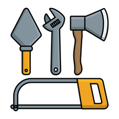 repair tools related icons over white background colorful design vector illustration