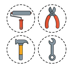 repair tools related icons over background colorful design vector illustration