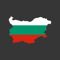 Bulgaria flag and map