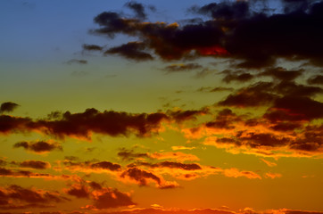 Heavenly dramatic sunset landscape