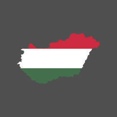Hungary flag and map