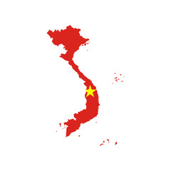 Vietnam flag and map