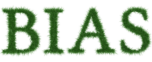 Bias - 3D rendering fresh Grass letters isolated on whhite background.