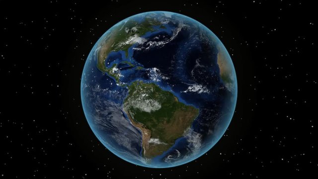 Panama. 3D Earth in space - zoom in on Panama outlined. Star sky background