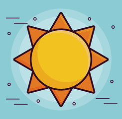 sun icon over blue background colorful desing vector illustration