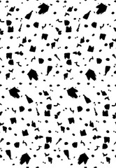 Black and white rough ink spots