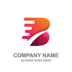 B Letter Alphabet Abstract Logo Icon