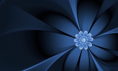 Fractal flower, digital artwork for creative graphic design. Template for inserting text.