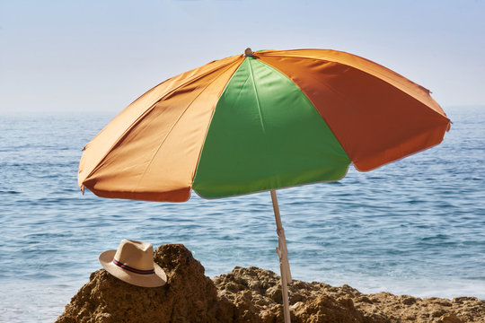 Beach umbrella at the ocean