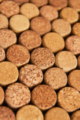 Background from textured wine corks closeup.