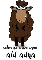 Illustration of brown sheep as a comic for Eid Adha 