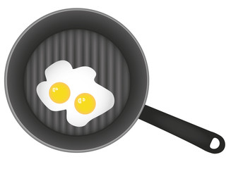 Zwei Eier in Pfanne