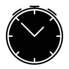 Alarm clock silhouette icon. Vector symbol
