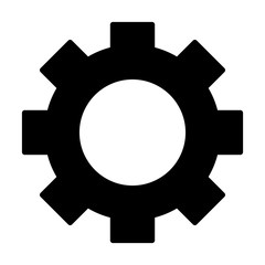 Gear wheel silhouette icon. Cog symbol. Vector