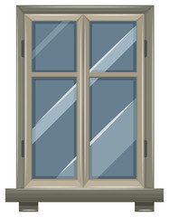 Window design with gray frame