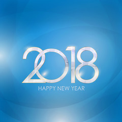 2018 New Year Gold Glossy Background. Vector Illustration