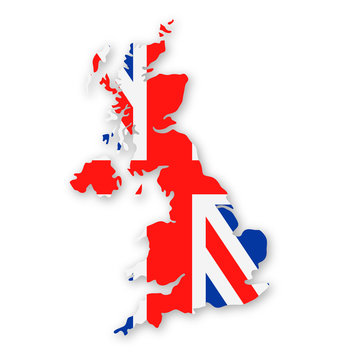 United Kingdom Flag Country Contour Vector Icon