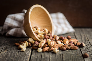 Different types of nuts.