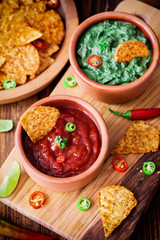 Mexican Tortilla Chips With Chili Sauce