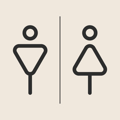 Concept and idea icon of toilet. Stroke vector logo, web graphics. Isolated background. Vector illustration.