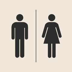 Concept and idea icon of toilet. Stroke vector logo, web graphics. Isolated background. Vector illustration.