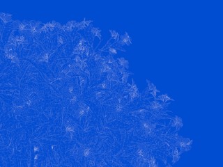 3d rendering of an outlined black tree with green edges isolated on white background