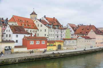 Naklejka na ściany i meble Danube River Regensburg Germany 