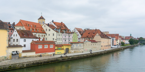 Naklejka na ściany i meble Danube River Regensburg Germany 