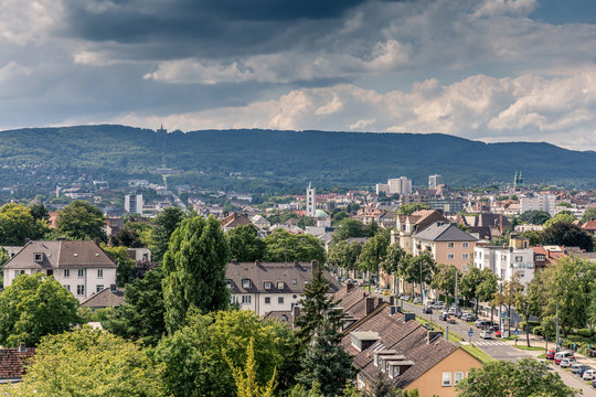 Blick von Landesmuseum in Richtung Herkules und Bergpark in Kassel