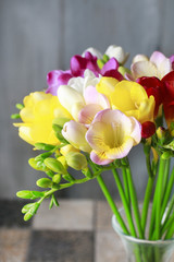 Bouquet of freesia flowers.