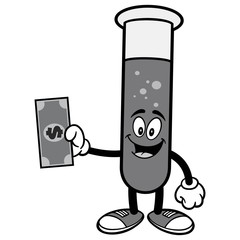 Test Tube with Dollar Illustration