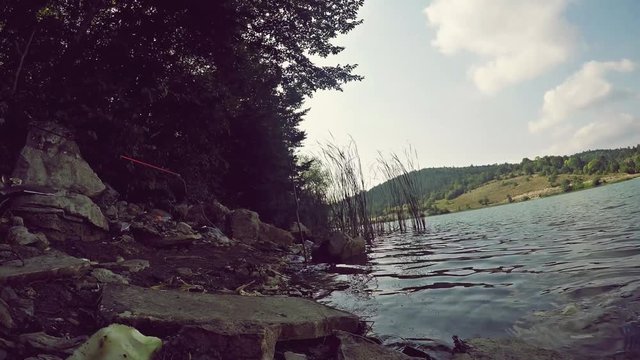 4K time lapse landscape, sky coud and pond