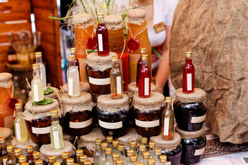 Local Food Festival. A variety of alcoholic cocktails and homemade jams