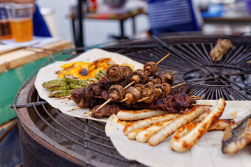 Food Festival with assorted food items. Catering service.