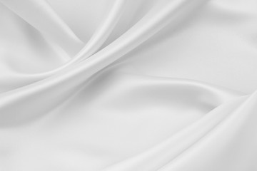 Plakat Luxury white silk fabric material sheet texture background