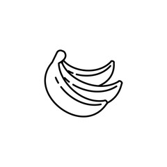 Bananas thin line vector icon. Isolated fruit linear style for menu, label, logo. Simple vegetarian food sign.