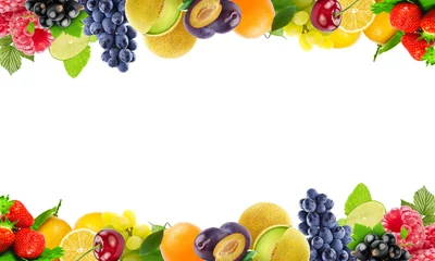 Poster Im Rahmen Frisches Obst und Gemüse in Farbe. Gesundes Ernährungskonzept © jarik2405