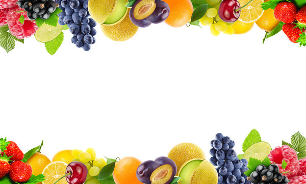 Fototapeta Fresh color fruits and vegetables. Healthy food concept