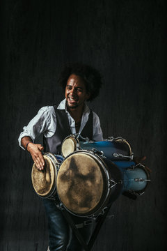 Percussionist Playing Bata Drums