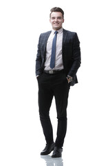 portrait in full growth. successful businessman