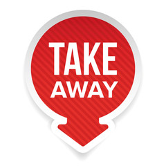 Take Away sign vector label arrow