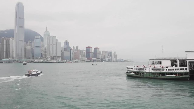 Ferry at Victoria Harbour Hong Kong