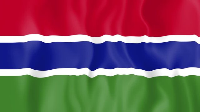 Animated flag of Gambia in slow motion