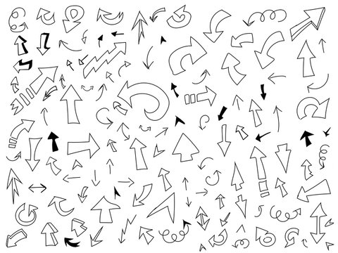 Doodle Set Pfeile in verschiedenen Formen und Gr&ouml;&szlig;en